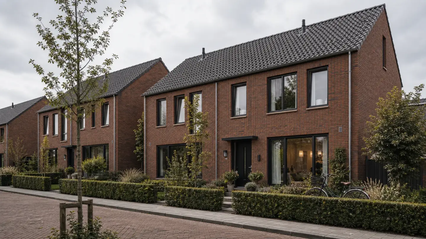Illustrative two-storey brick homes in the Netherlands